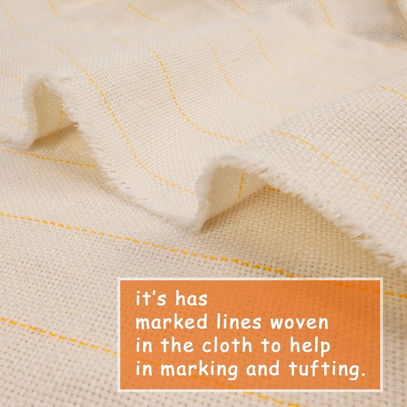 Yoquare 83""x59"" Primary Tufting Cloth with Marked Lines  70.9""x47.2"" Tufting Non-Slip Rug Backing Fabric  Large Monk Cloth Kit Rug Tufting Supplies Rug Making Supplies - Image 4